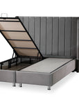 Lit TOKYO coffre velours BEIGE et ANTHRACITE 160x200cm