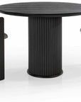 Table à manger EMILIE RONDE NOIR  et NOYER diamètre 110cm