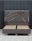 Lit PARIS COFFRE GRIS ARGENT 160x200cm