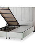 Lit TOKYO coffre velours BEIGE et ANTHRACITE 160x200cm