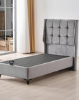 Lit ALBA COFFRE GRIS ET BEIGE 90x190cm