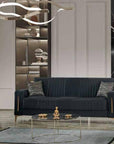 Salon MORENO  3 + 2 + 1 NOIR et BEIGE